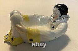 Vtg Sitzendorf Porcelain Art Deco Pierrot Clown Pin Or Trinket Dresser Dish