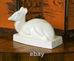 WEDGEWOOD JOHN SKEAPING PORCELAIN DEER Figurine Moonstone ART DECO Scarce