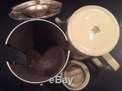 WMF Hammered Silverplate BAUSCHER WEIDEN Porcelain Insulated 1.4L Coffee Tea Pot