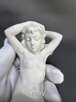 WWII Hutschenreuther Porcelain Kneeling Girl Lady Figure Karl Tutter Germany 6'