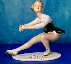 Wallendorf Antique Art Deco FIGURE SKATER Porcelain Figurine Germany