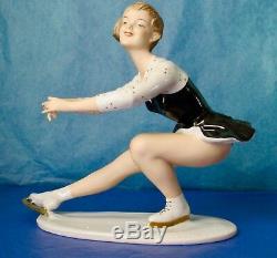 Wallendorf Antique Art Deco FIGURE SKATER Porcelain Figurine Germany