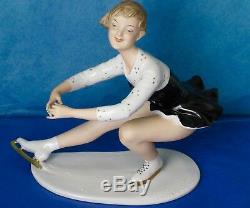 Wallendorf Antique Art Deco FIGURE SKATER Porcelain Figurine Germany