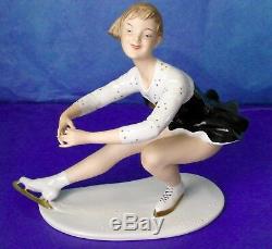 Wallendorf Antique Art Deco FIGURE SKATER Porcelain Figurine Germany