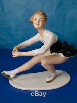 Wallendorf Antique Art Deco FIGURE SKATER Porcelain Figurine Germany