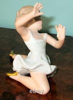 Wallendorf Art Deco Ballerina Dancing Girl Porcelain Figurine Germany 1930, Rare