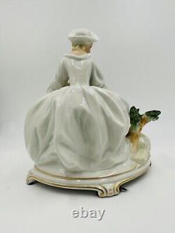Wallendorf Lady With Lamb Porcelain Figurine Germany Vintage Home Decor