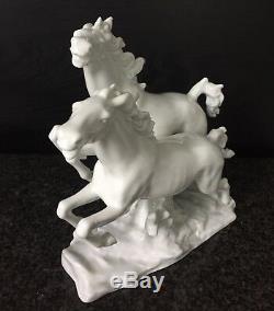 Wallendorf Vintage Art Deco Porcelain Figurine Horse Horses Running Jumping