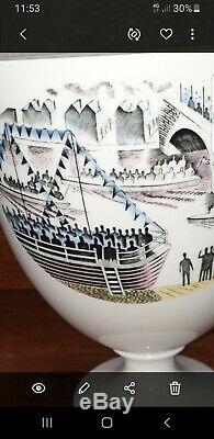 Wedgwood Eric Ravilious Boat Race Vase -1986 50th Commerative Anniversary