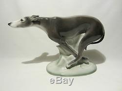 William Goebel Hummel Ancienne Statue Porcelaine Art Deco Chien Dog Levrier 1935