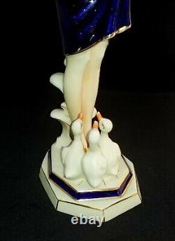 Wonderful Porcelain Statuette Feeding Time by Royal Dux Art Deco Period