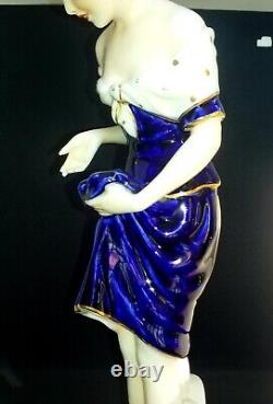 Wonderful Porcelain Statuette Feeding Time by Royal Dux Art Deco Period