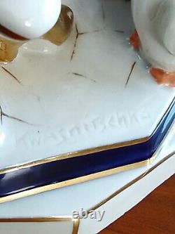 Wonderful Porcelain Statuette Feeding Time by Royal Dux Art Deco Period