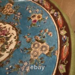 Wong Lee Blue Art Deco Porcelain & Bronze Young Maiden Pedestal Bowl