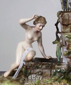 X-RARE Dressel Kister Porcelain Nude Figurine detachable bathing beauty at well