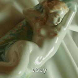 Zsolnay 1930 Porcelain Art Deco Nude Girl Naked Hot Lady Figure Sculpture Statue