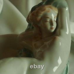 Zsolnay 1930 Porcelain Art Deco Nude Girl Naked Hot Lady Figure Sculpture Statue