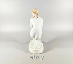 Zsolnay, Elek Lux Woman Kneeling, Vintage Handpainted Porcelain! (j156)