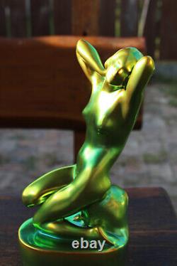 Zsolnay Hungary Eosin Iridescent Nude Figurine