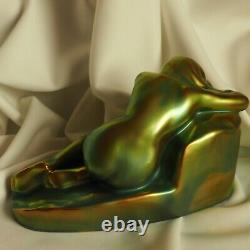 Zsolnay Porcelain Art Deco Sad Nude Girl Lady Eosin Figure Sculpture Finland Top