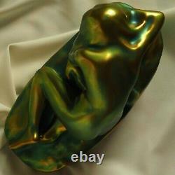 Zsolnay Porcelain Art Deco Sad Nude Girl Lady Eosin Figure Sculpture Finland Top