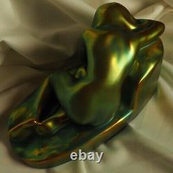 Zsolnay Porcelain Art Deco Sad Nude Girl Lady Eosin Figure Sculpture Finland Top