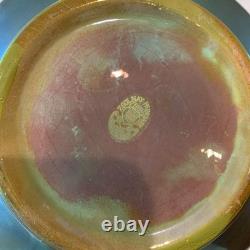 Zsolnay Pottery Porcelain Eosin Bowl Reticulated Dish Art Deco HUGE 8x4