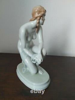 Zsolnay nude Lady vintage Porcelain Figurine