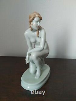 Zsolnay nude Lady vintage Porcelain Figurine