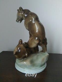 Zsolnay porcelain bears figurine vintage figure