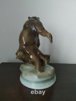 Zsolnay porcelain bears figurine vintage figure