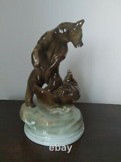 Zsolnay porcelain bears figurine vintage figure